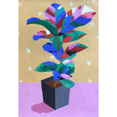 Braulio Brako "Plantas Ficus Lira" Original Acrylic On Canvas