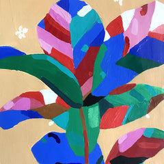 Braulio Brako "Plantas Ficus Lira" Original Acrylic On Canvas