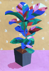 Braulio Brako "Plantas Ficus Lira" Original Acrylic On Canvas