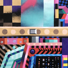 Braulio Brako "Dynamic City" Original Acrylic & Spray On Canvas